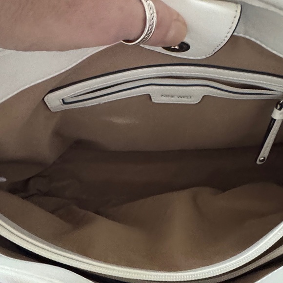 Nine West Navy and White Circle Pattern Tote - Picture 8 of 12